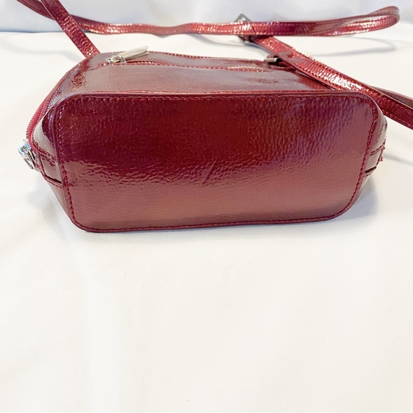 Hobo Camila Metallic Leather Burgundy Crossbody Satchel - Picture 5 of 13